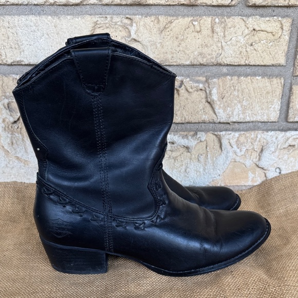 Harley Davidson Black Leather Western Maya Riding Boots Size 9 1/2 - Picture 6 of 13
